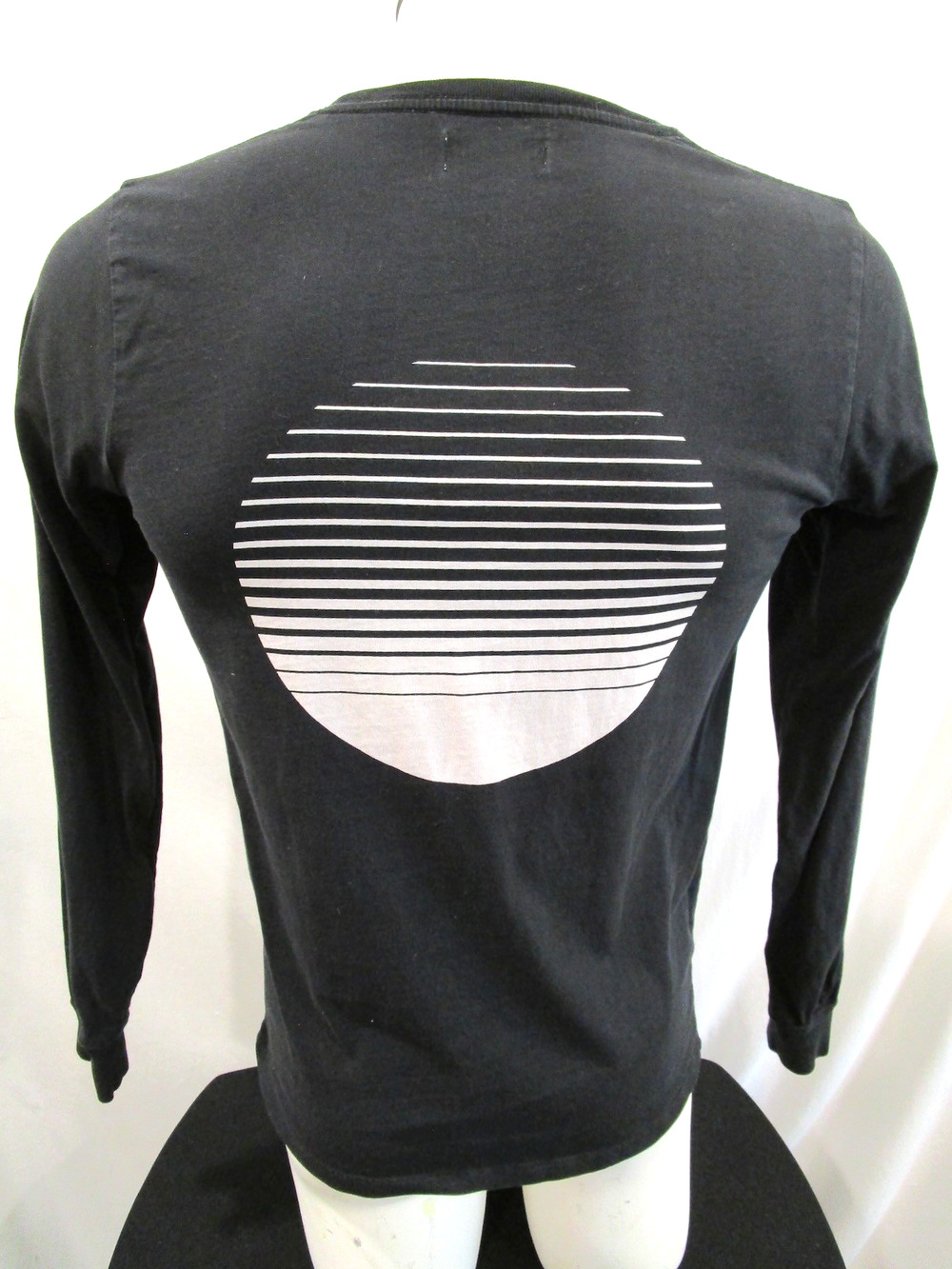 Saturdays New York City Modern Sunset Graphic Black LS T Shirt Men Sz S